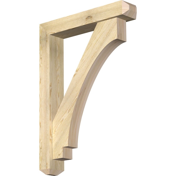 Ekena Millwork Imperial Craftsman Rough Sawn Bracket w/ Offset Brace, Douglas Fir, 6"W x 32"D x 44"H BKT0604X32X44IMP04RDF - main